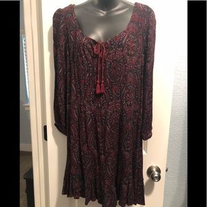 Flirty wine colored mini dress